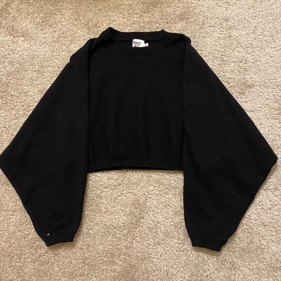Princess Polly Thorpe Cropped Black Sweatshirt - Picture 1 of 7